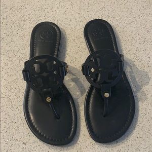 New Black Tory Burch Miller Sandals Size 7